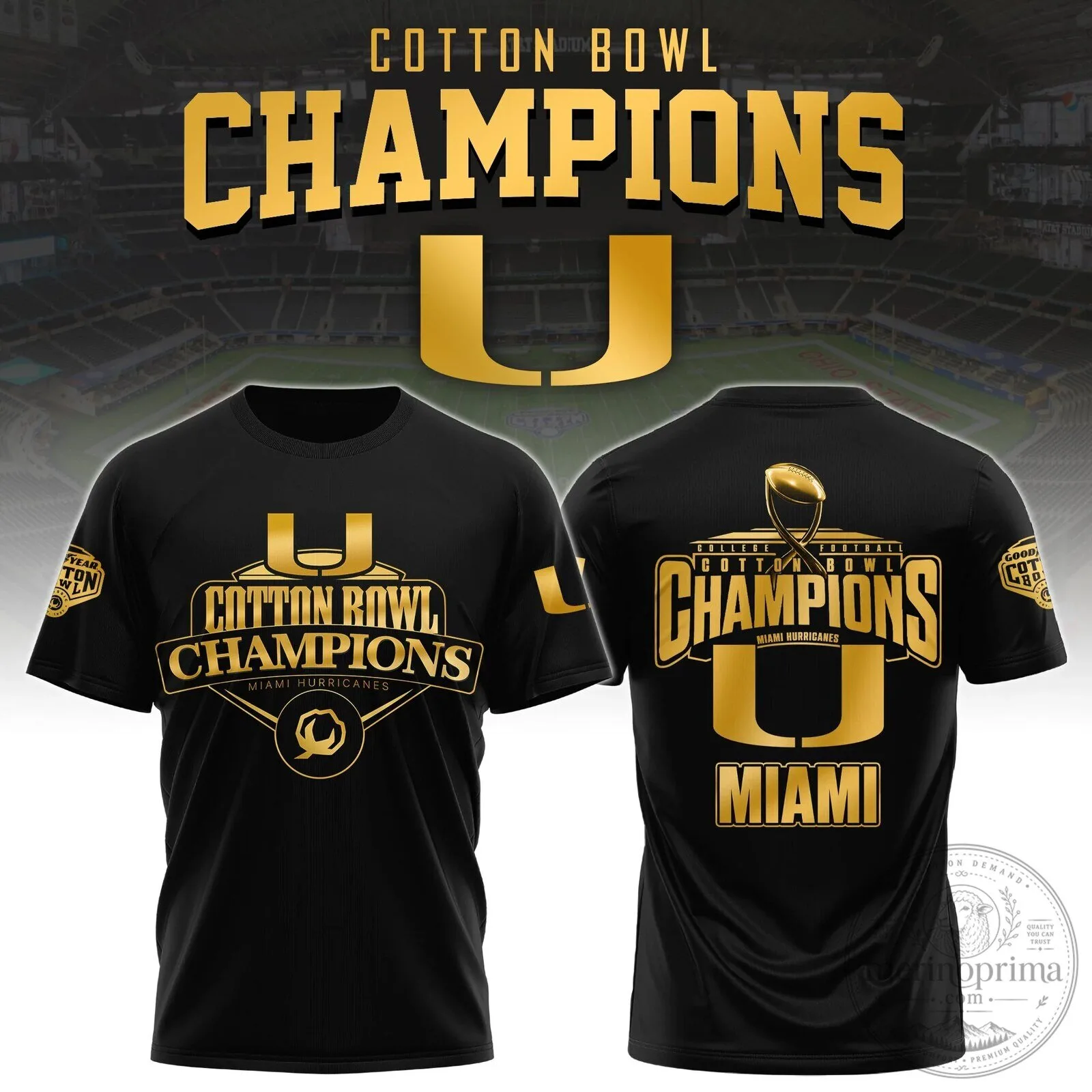 Miami Hurricanes Football Cotton Bowl Champions 2025 T-Shirt