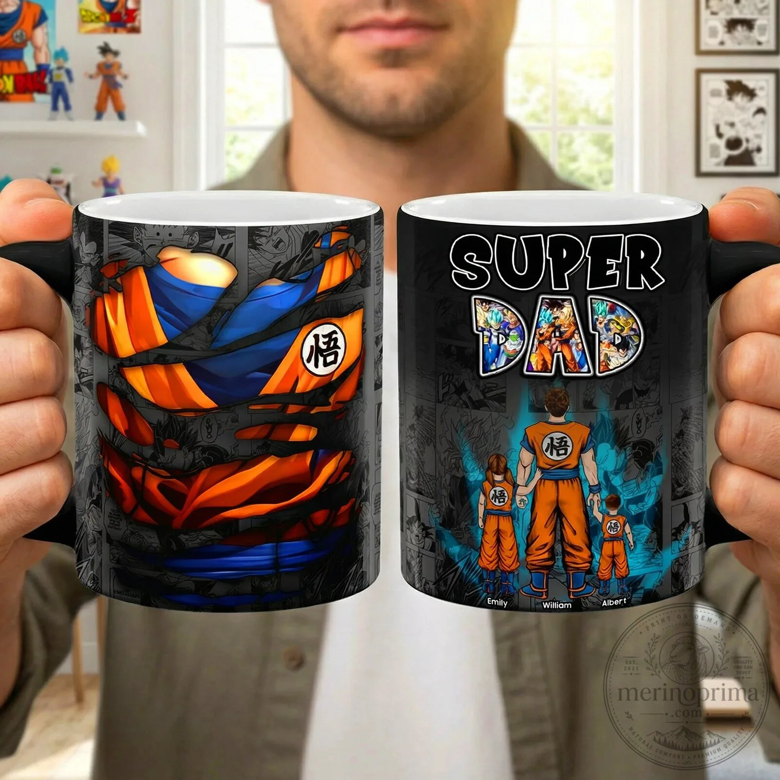 Dragon Ball Z Super Saiyan Super Dad Personalized Coffee Mug