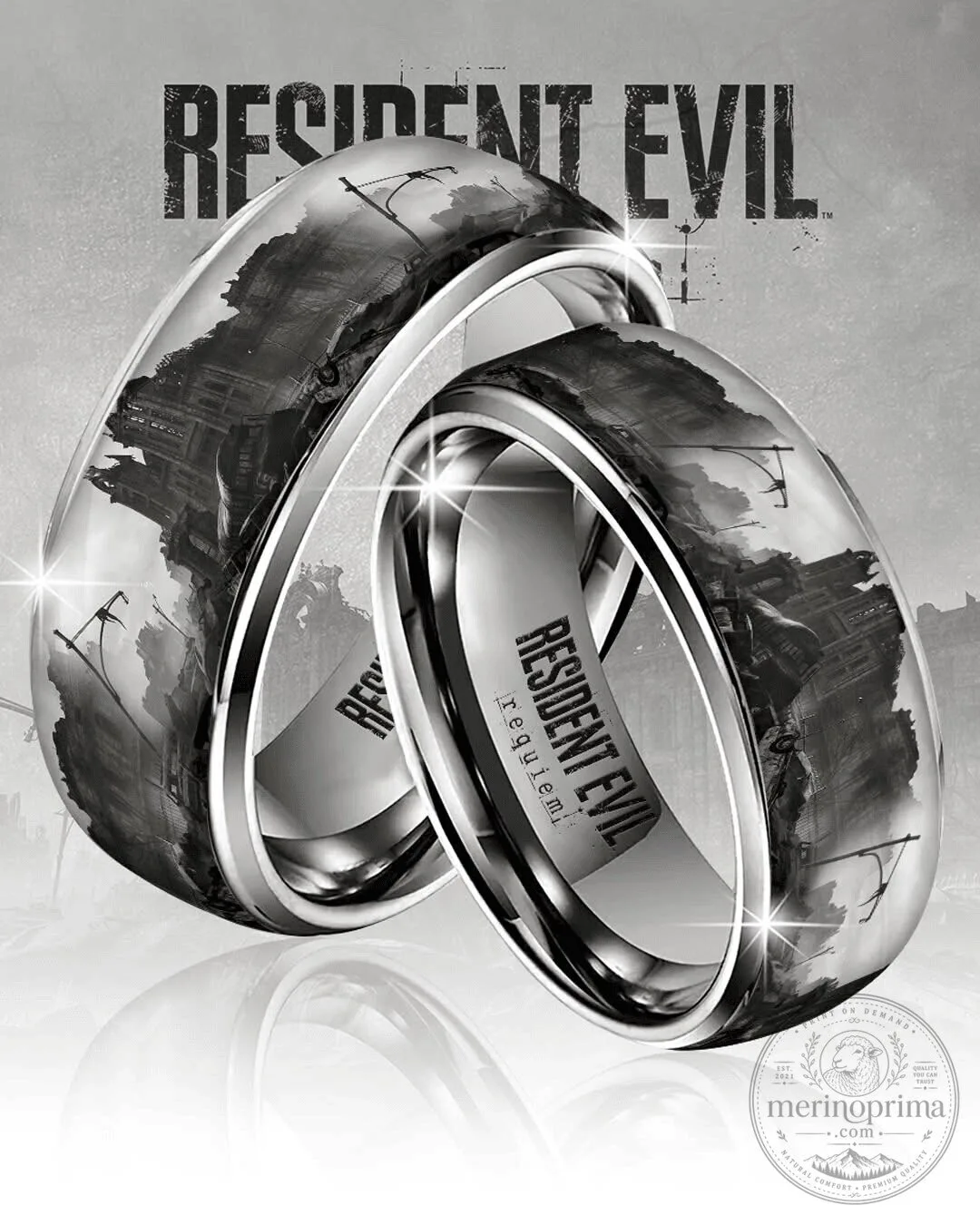 Resident Evil Requiem Video Game Tungsten Carbide Ring
