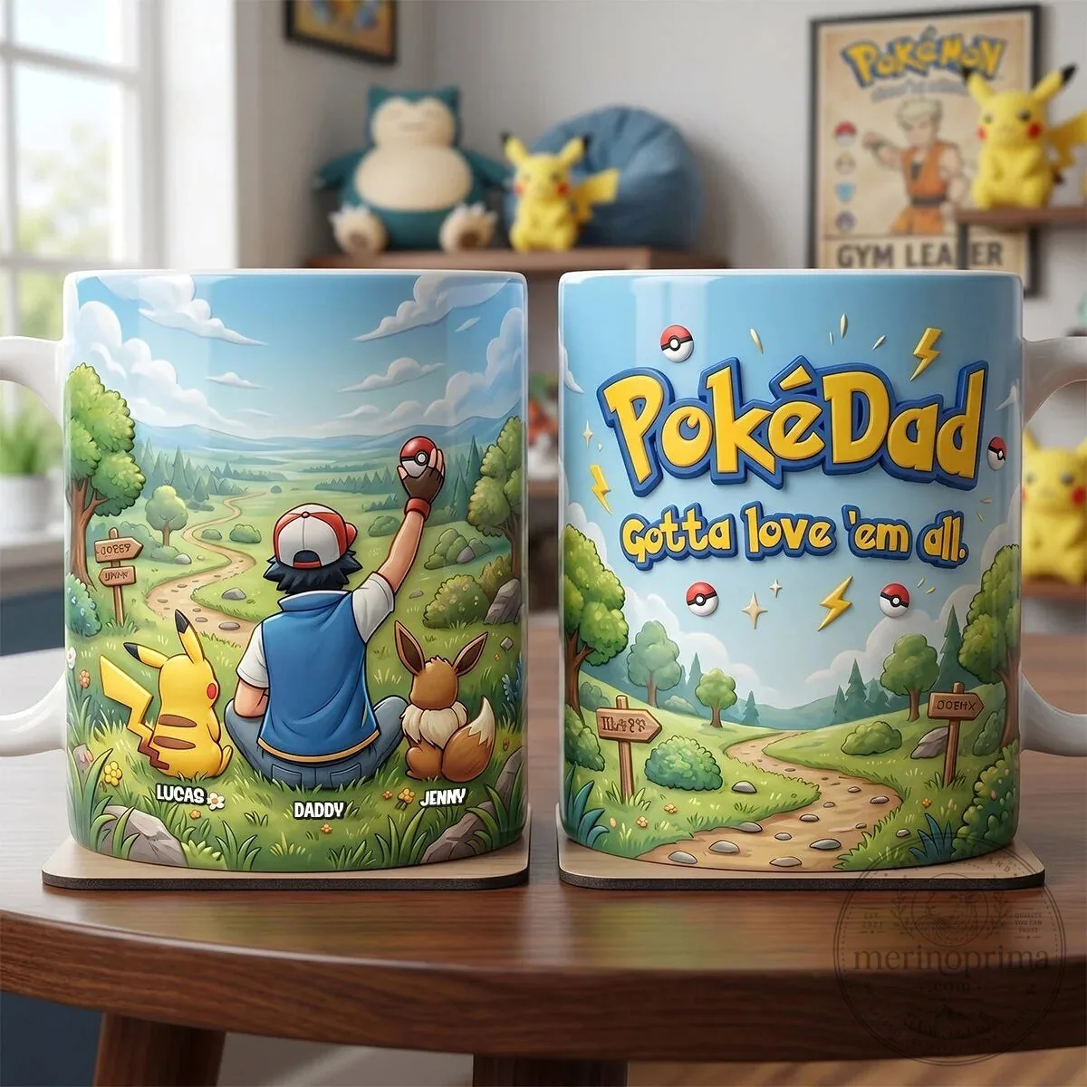 Personalized Coffee Mug for Poke Dad: Gotta Love 'Em All - Pokemon Gift