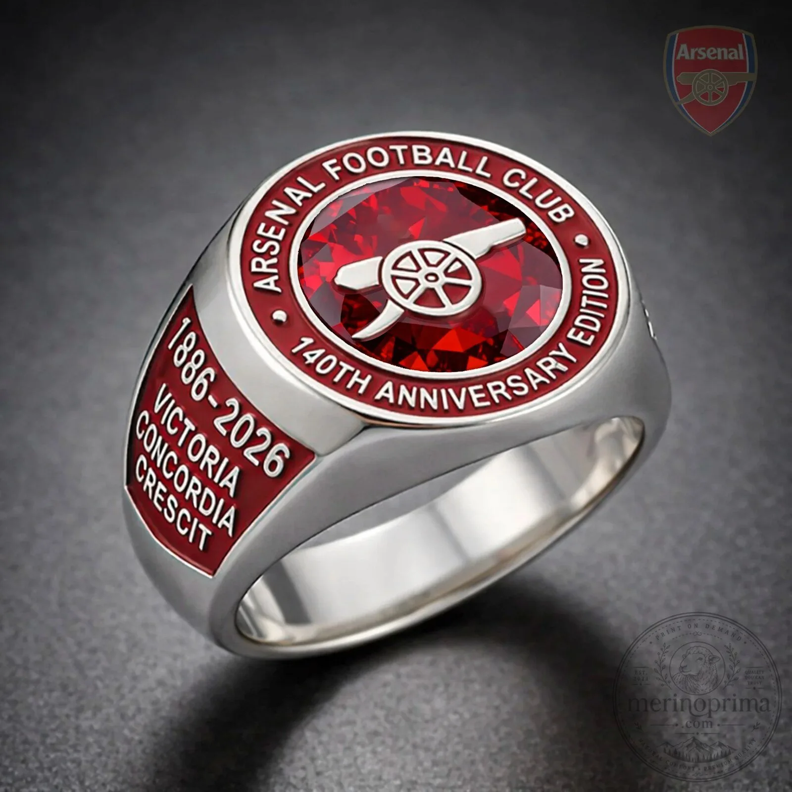 Arsenal Football Club 140th Anniversary Edition Victoria Concordia Crescit Ring