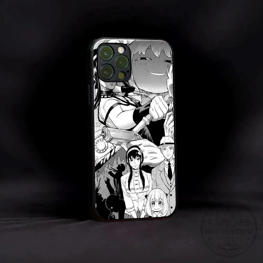 Spy x Family Black and White Manga Panel Design Phone Case