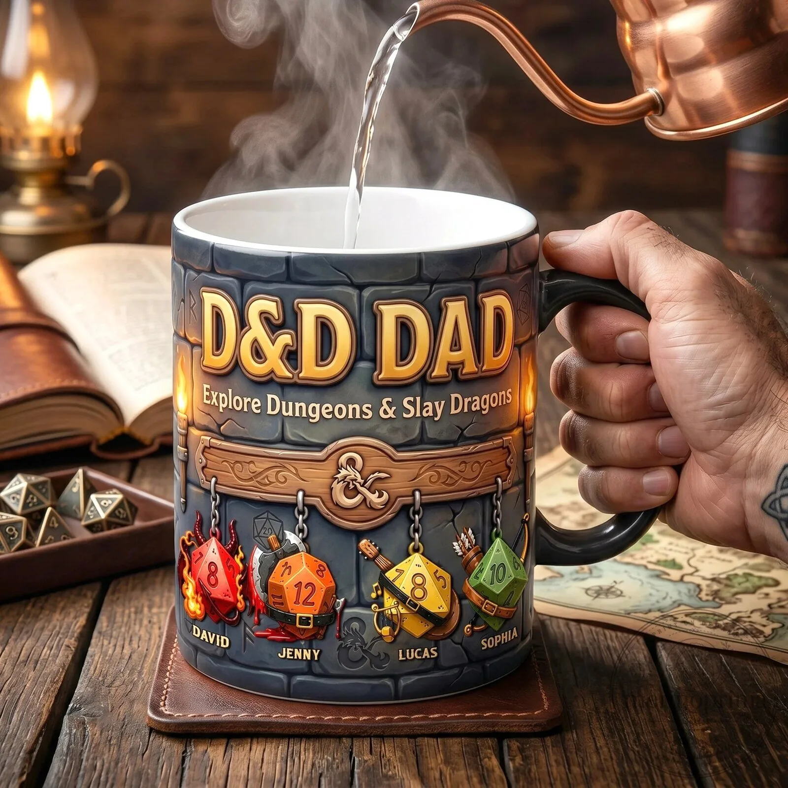 Dungeons and Dragons Dad Explore Dungeons and Slay Dragons Coffee Mug