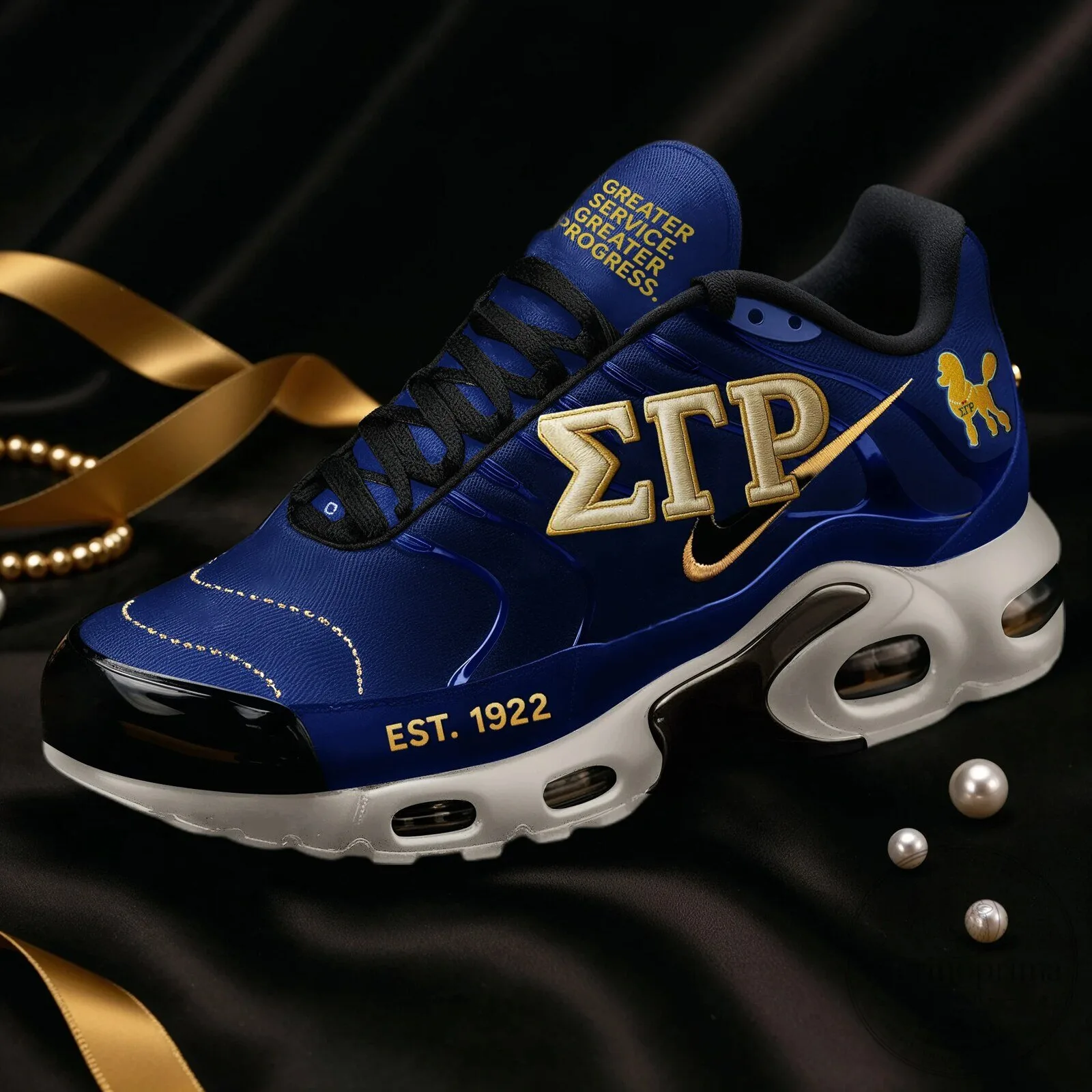 Sigma Gamma Rho Sorority Royal Blue and Gold Athletic Sneakers