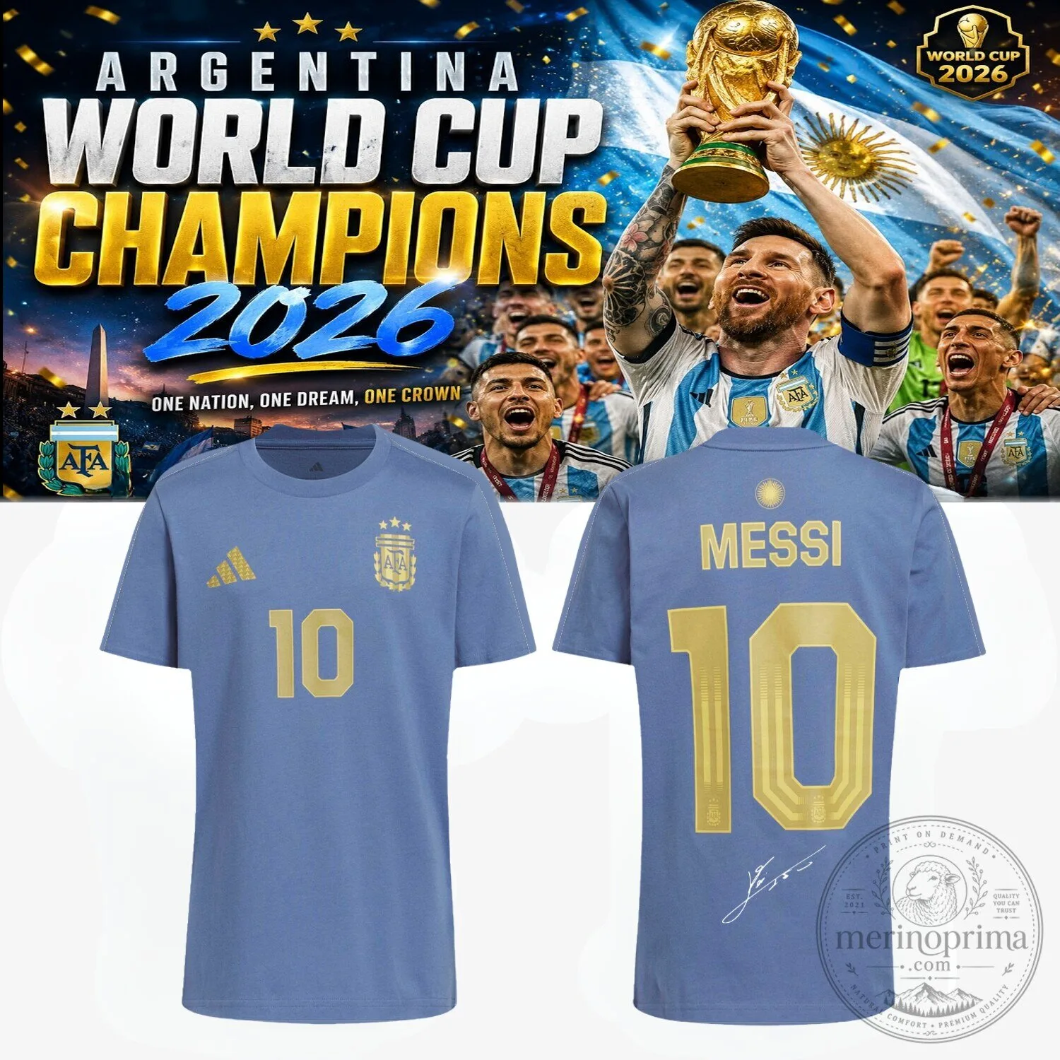 .LIONEL MESSI - Argentina World Cup Champions 2026 Shirt 1 .LIONEL MESSI - Argentina World Cup Champions 2026 Shirt