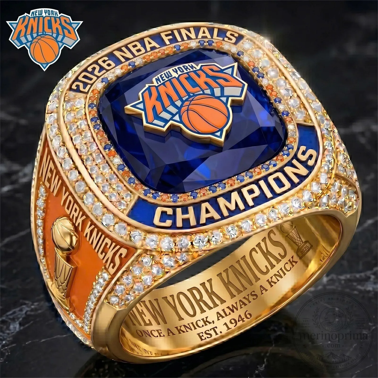 New York Knicks 2026 NBA Finals Champions Gold Ring