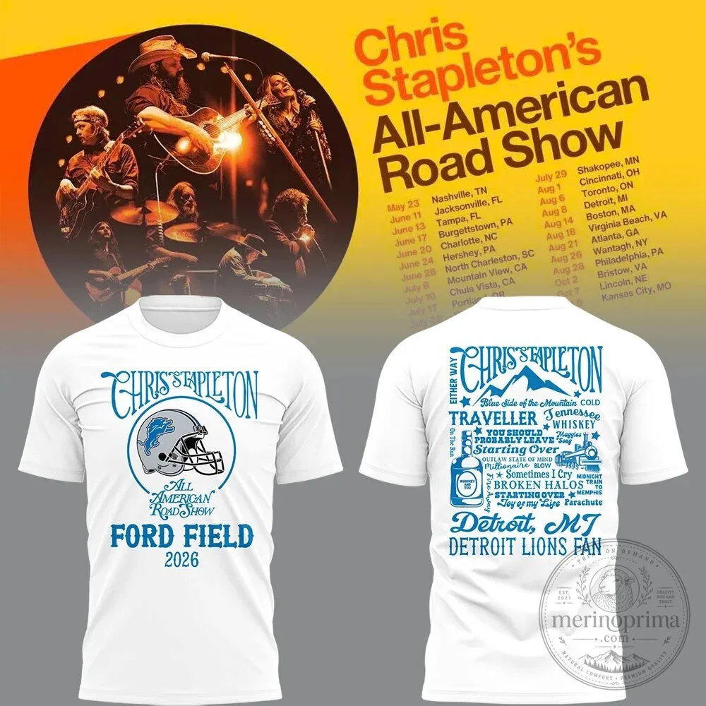 Detroit Lions Fan T-Shirt for Chris Stapleton's All American Road Show