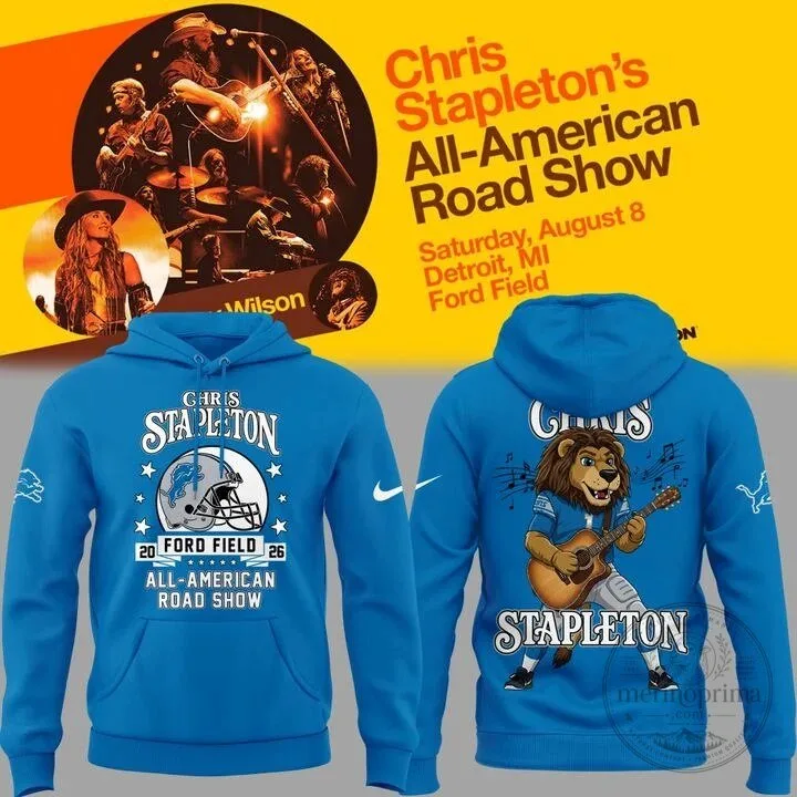 Detroit Lions Blue Hoodie from Chris Stapleton's All American Road Show