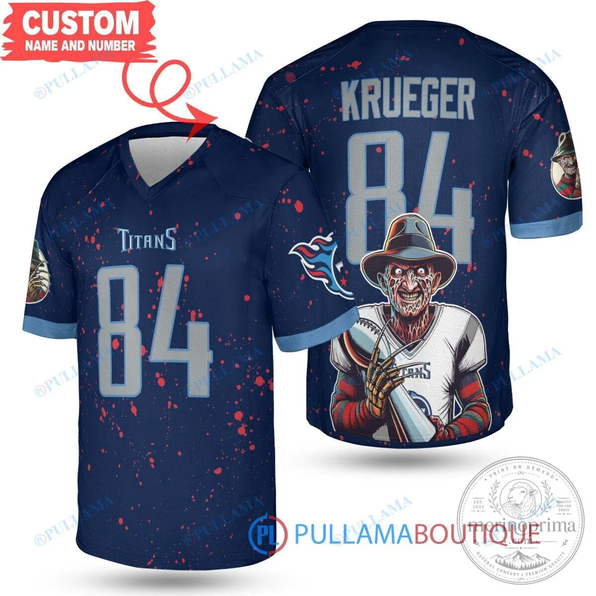 Freddy Krueger Tennessee Titans Halloween Football Jersey