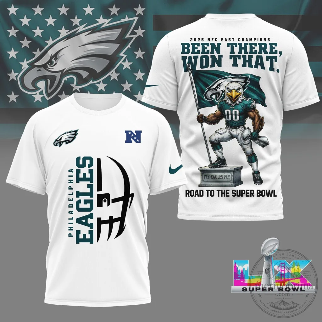 Philadelphia Eagles 2025 NFC East Champions Been There Won That T-Shirt Philadelphia Eagles 2025 NFC East Champions Been There Won That T-Shirt