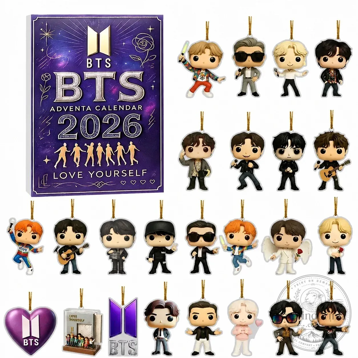 BTS K-Pop Band 2026 Advent Calendar Christmas Countdown Blind Box Set
