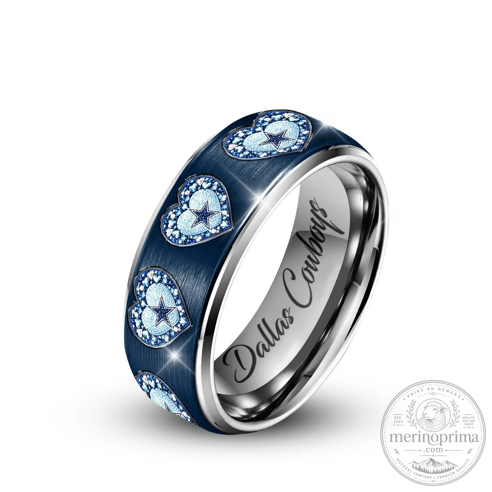 Dallas Cowboys National Football League Heart Gemstone Ring 1 Dallas Cowboys National Football League Heart Gemstone Ring