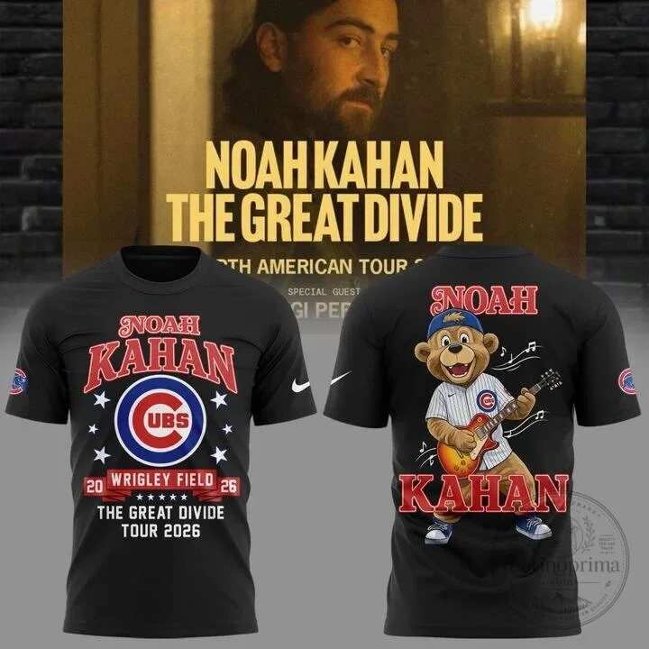 Noah Kahan Chicago Cubs Wrigley Field The Great Divide Tour T-Shirt