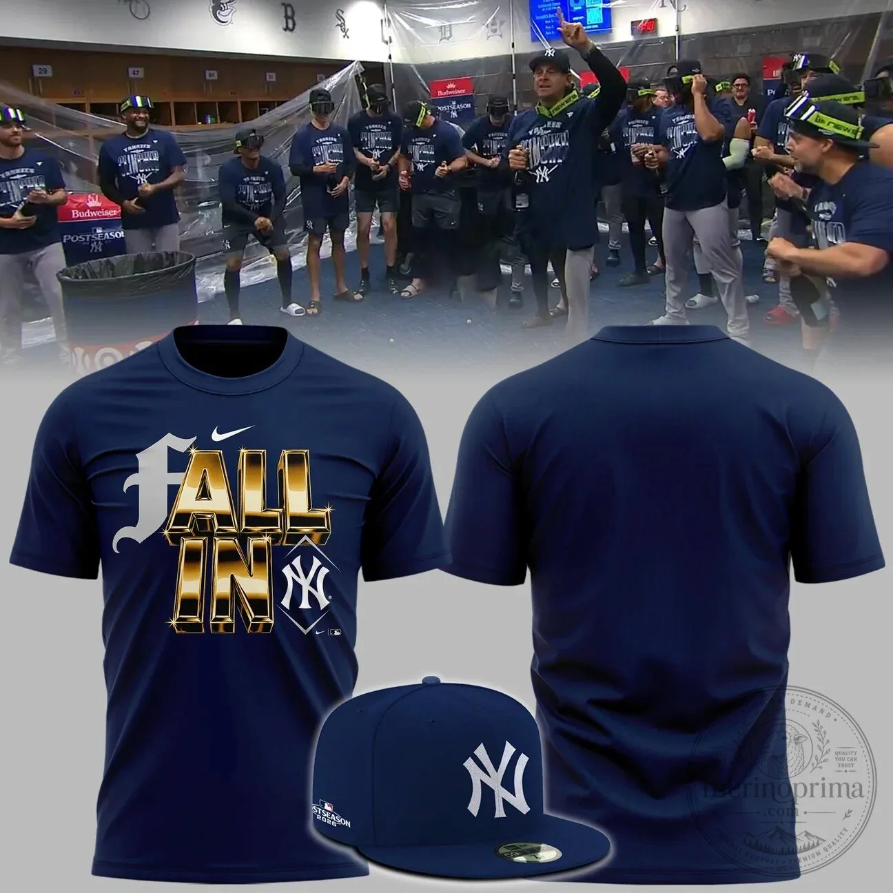 New York Yankees 2026 Postseason Celebration Navy Blue T-Shirt