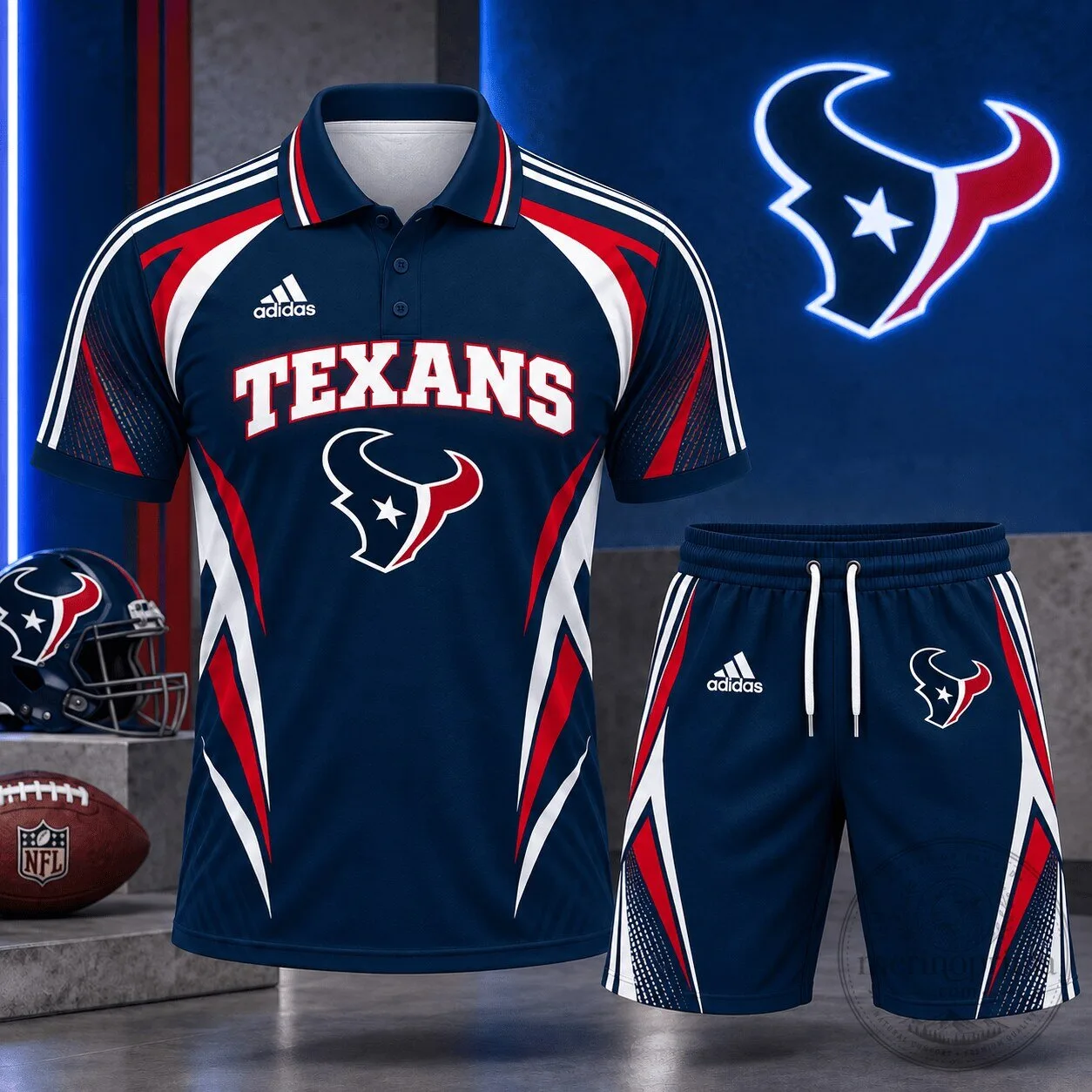Houston Texans NFL Football Club Polo Shirt and Shorts Set