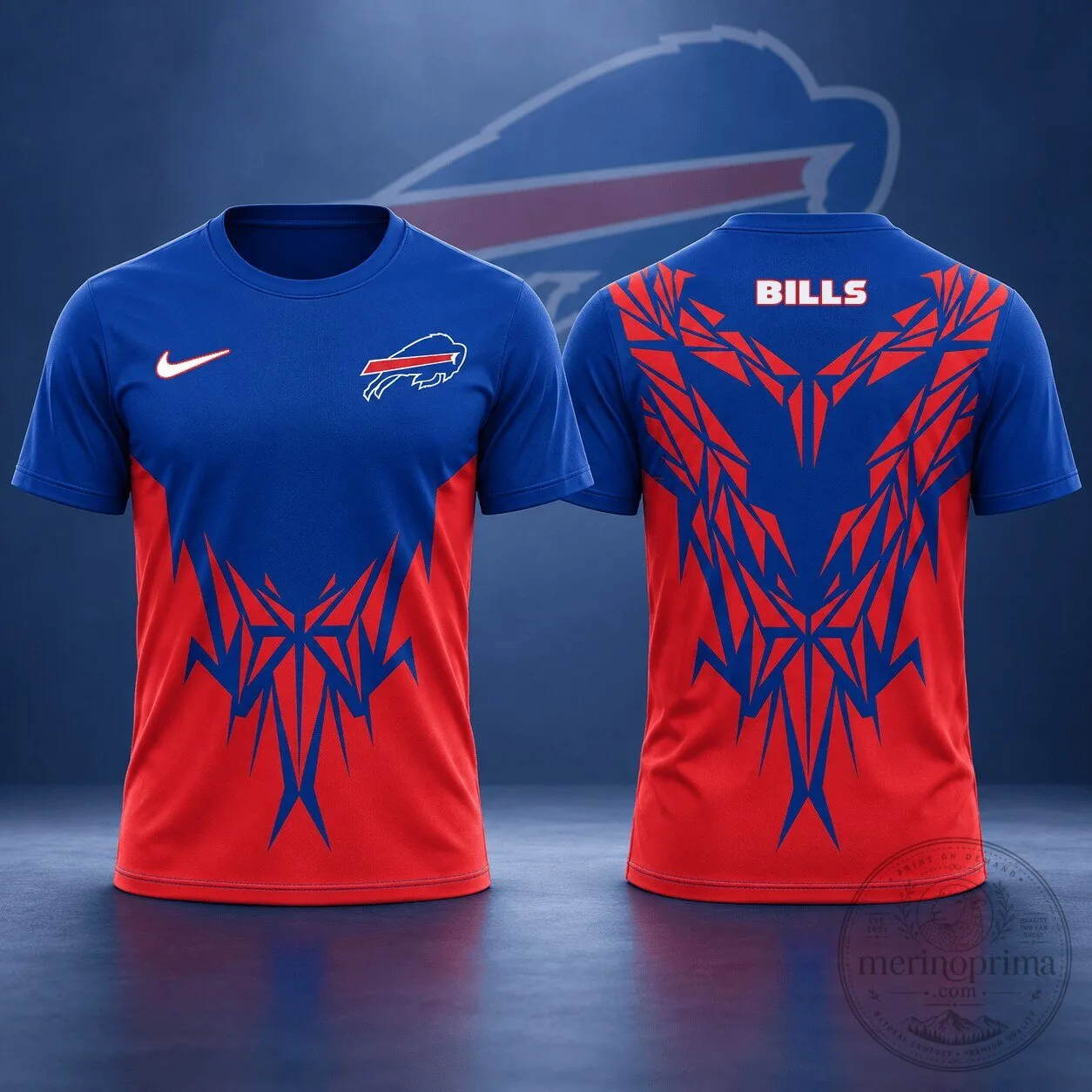 Buffalo Bills Fan Apparel Tribal Graphic Football Team T-Shirt 2 Buffalo Bills Fan Apparel Tribal Graphic Football Team T-Shirt