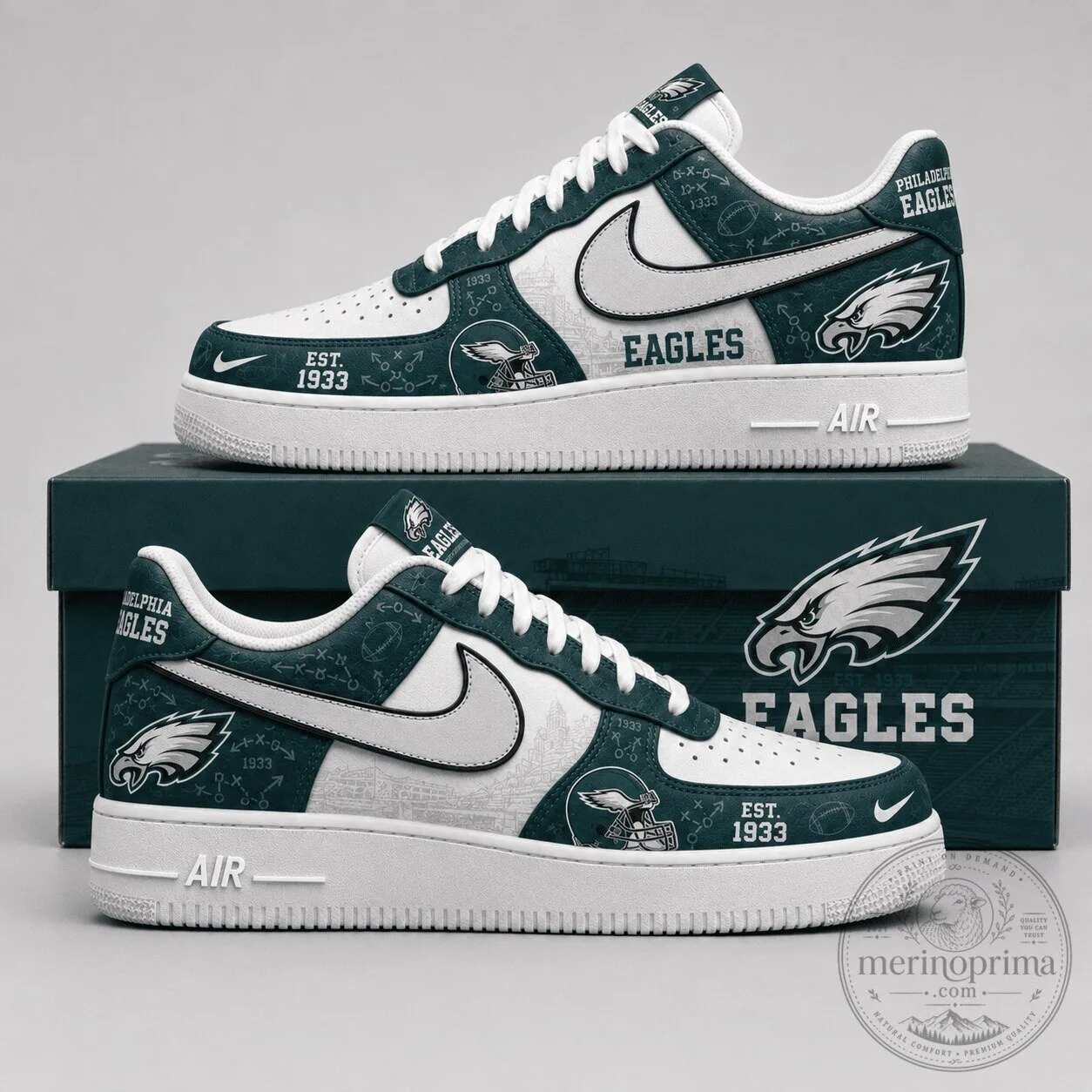 Philadelphia Eagles Fan Custom Air Force 1 Shoes for Men and Women