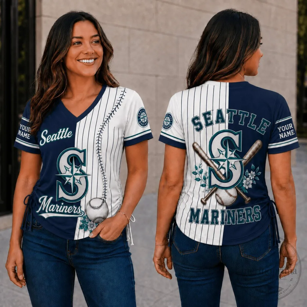 Seattle Mariners MLB Fan Shirt Personalized V-Neck Baseball Jersey for Women Seattle Mariners MLB Fan Shirt Personalized V-Neck Baseball Jersey for Women