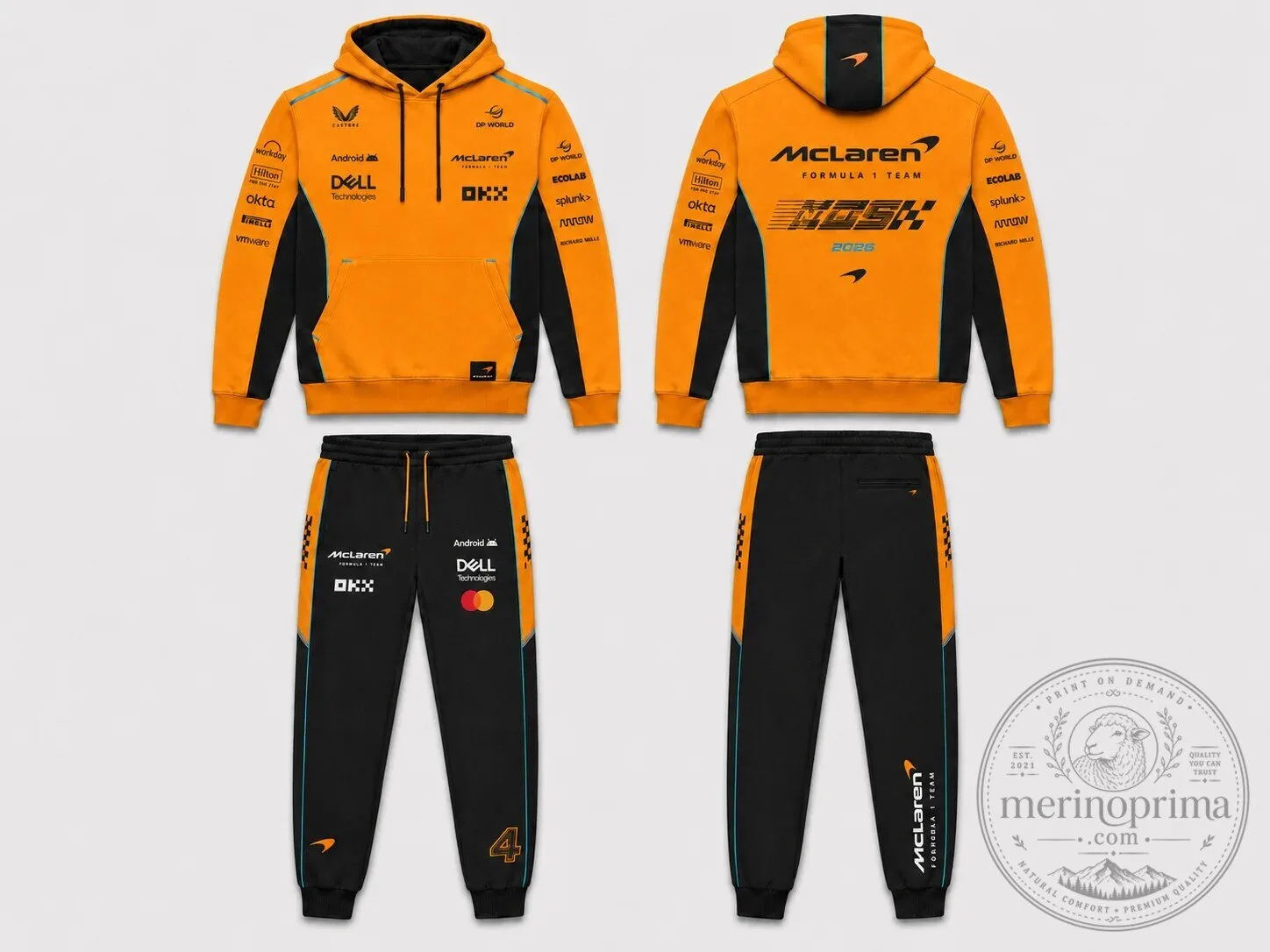 McLaren Formula One Team Racing Hoodie and Sweatpants Tracksuit Set