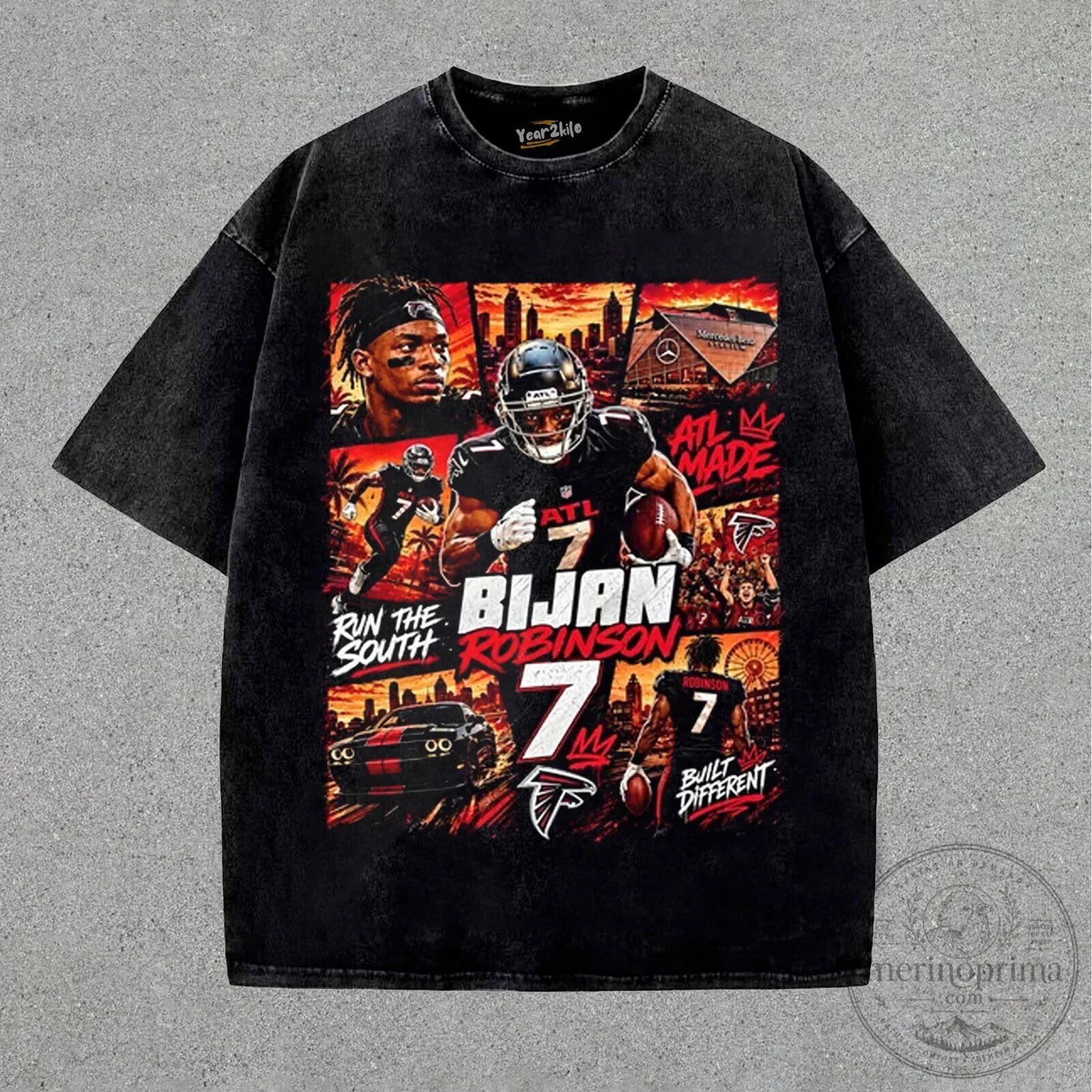 Bijan Robinson Atlanta Falcons Football Player Graphic T-Shirt