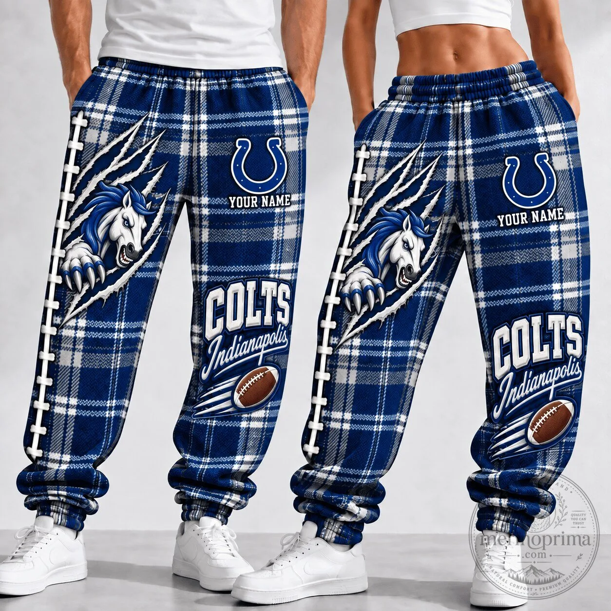 Indianapolis Colts Football Team Plaid Custom Name Pants 2 Indianapolis Colts Football Team Plaid Custom Name Pants