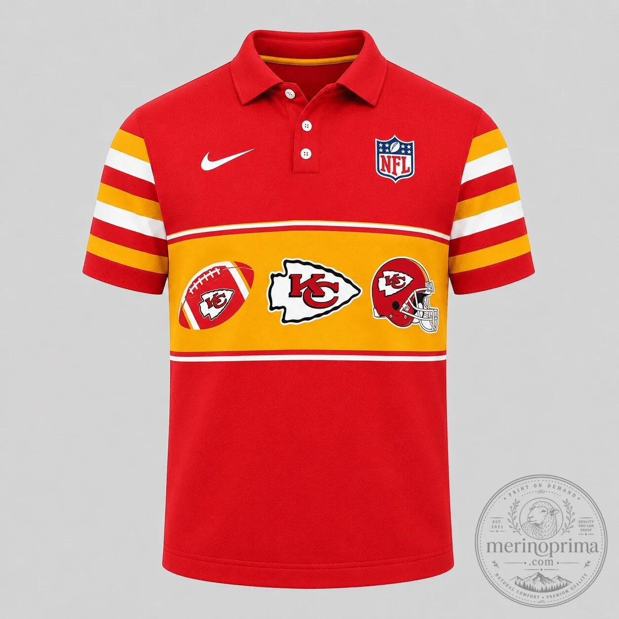 Kansas City Chiefs National Football League Retro Game Day Polo Shirt