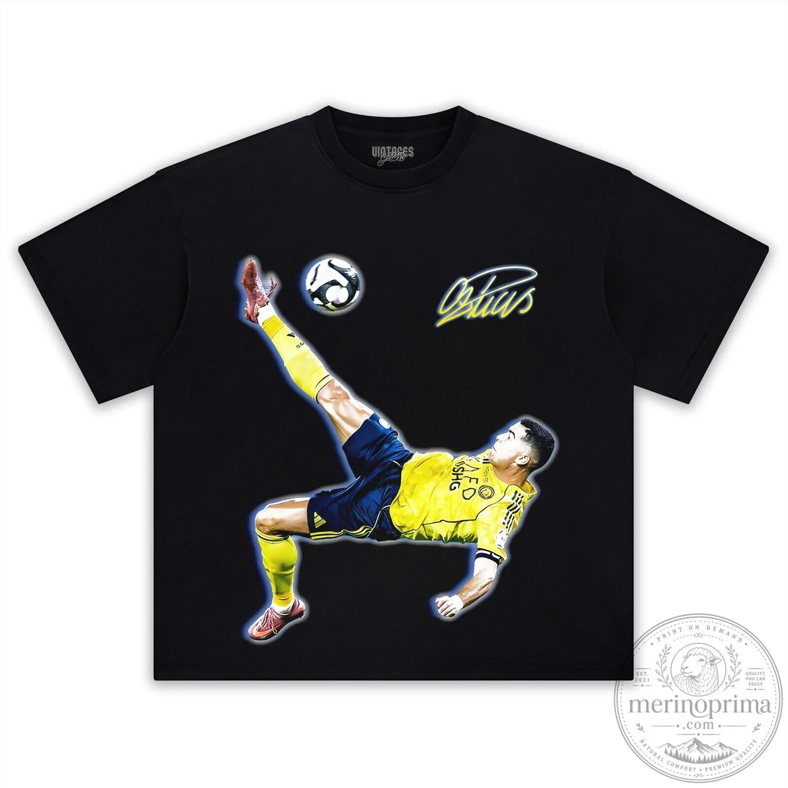 Cristiano Ronaldo Bicycle Kick Soccer Player Graphic T-Shirt