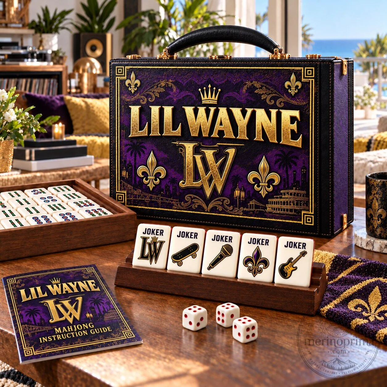 Lil Wayne Mahjong Game Set with Instruction Guide and Dice 2 Lil Wayne Mahjong Game Set with Instruction Guide and Dice