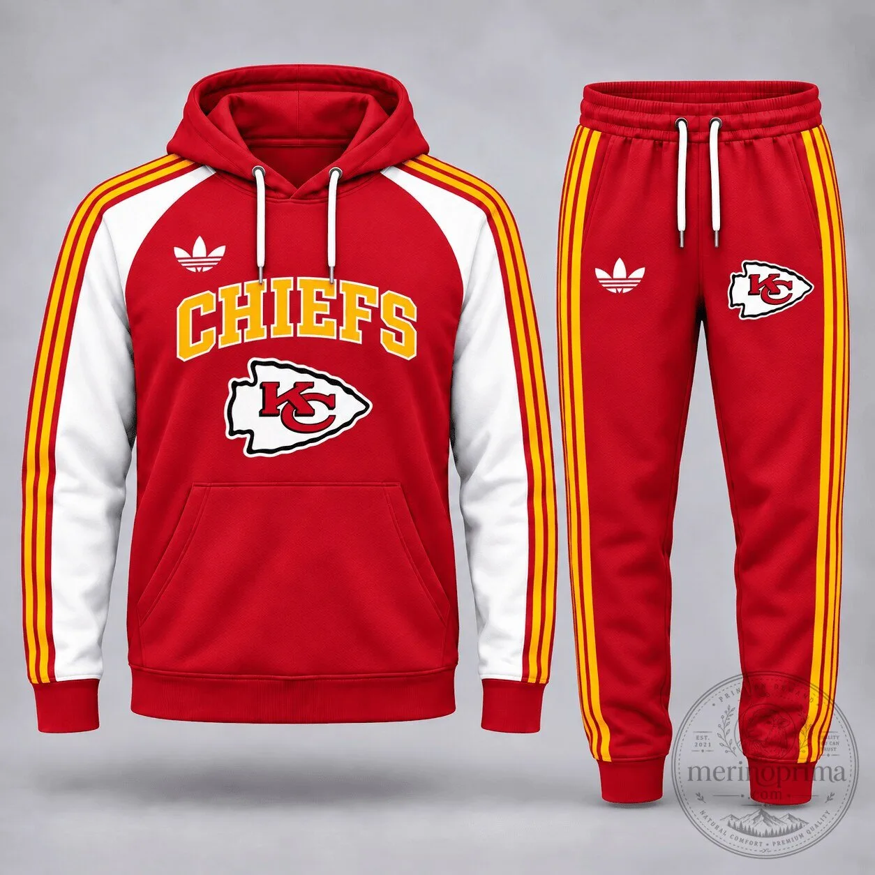 Kansas City Chiefs Football Team Red and White Striped Hoodie