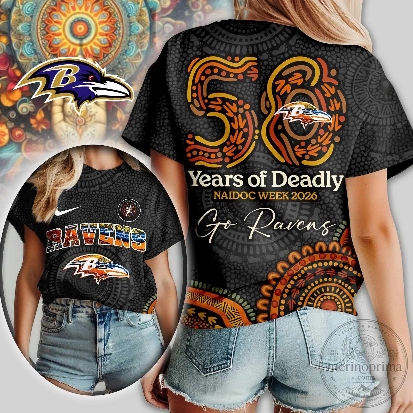 Baltimore Ravens NFL Week 3 Shirt 56 Years of Deadly NAIDOC Week 2026 T-Shirt