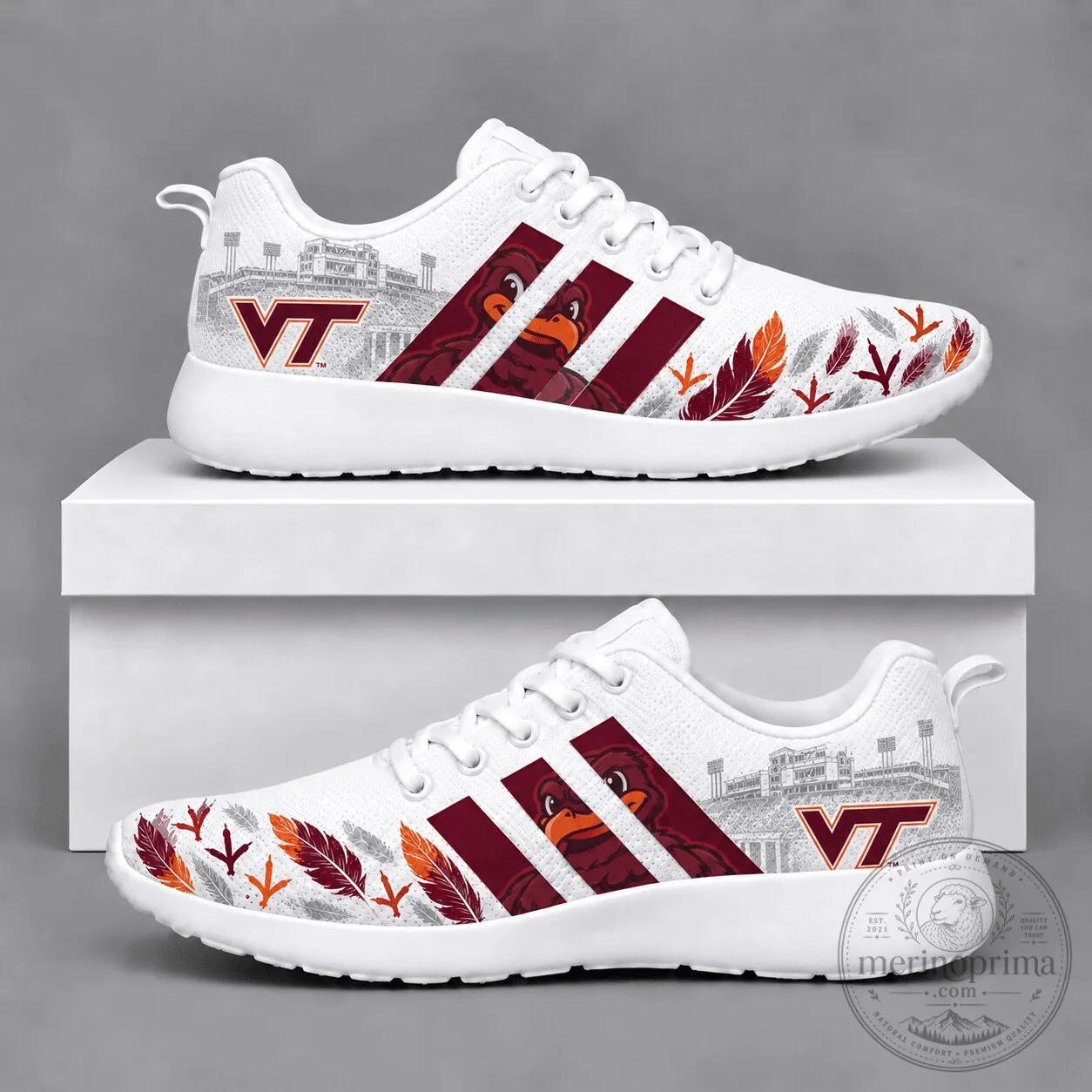 Virginia Tech Hokies Mascot Custom Running Shoes for Men and Women