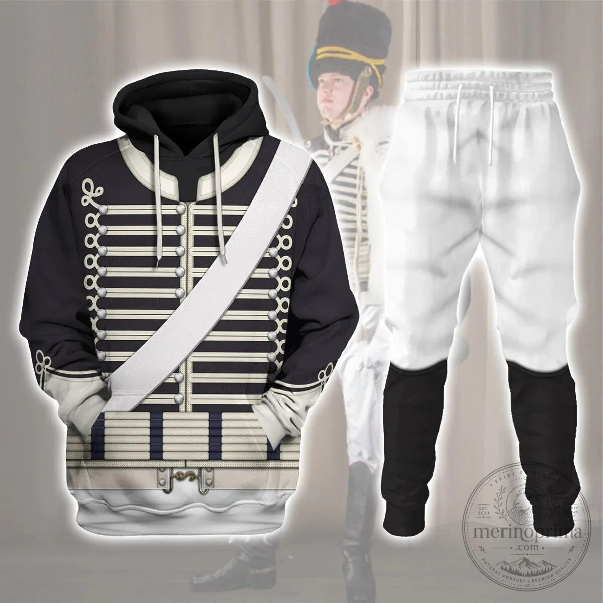 British 18th Hussar Full Dress Uniform 1806-1815 Historical Cosplay Hoodie 14 British 18th Hussar Full Dress Uniform 1806-1815 Historical Cosplay Hoodie