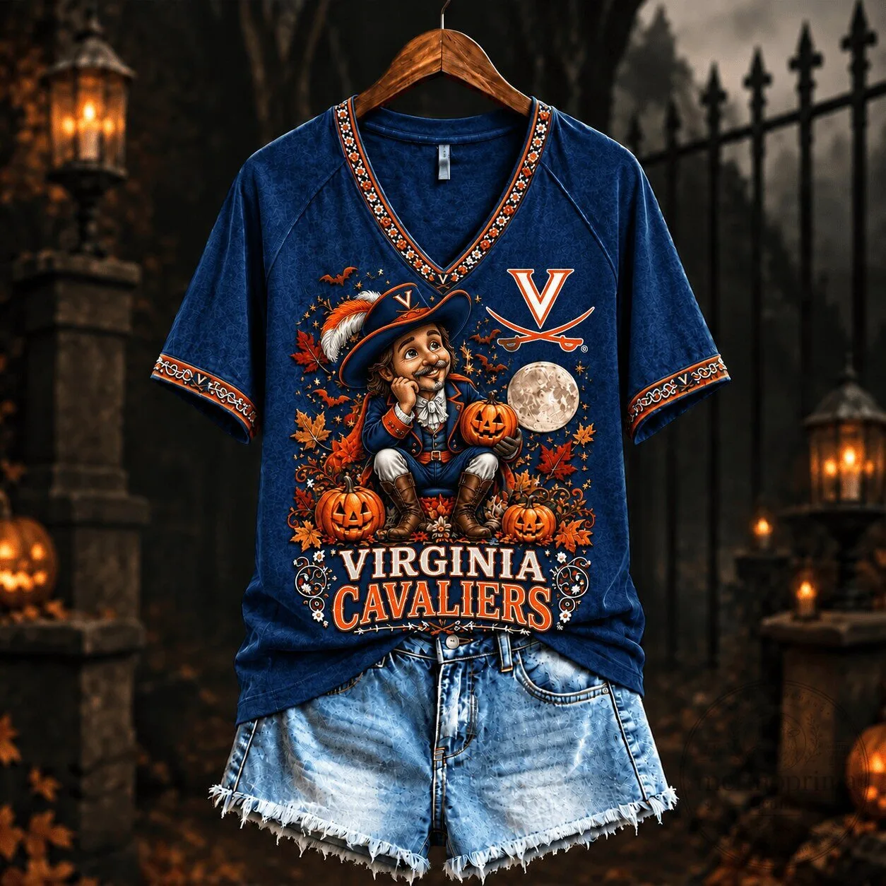 Spooky Season Virginia Cavaliers Mascot Halloween T-Shirt
