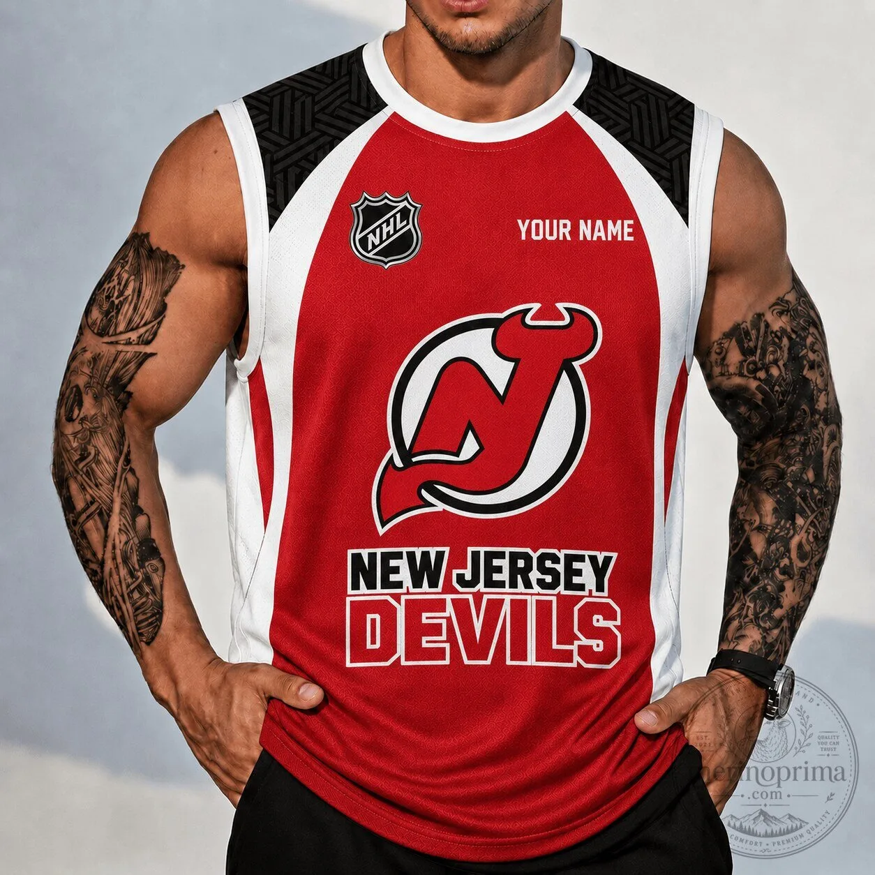 New Jersey Devils NHL Custom Name Fan Tank Top