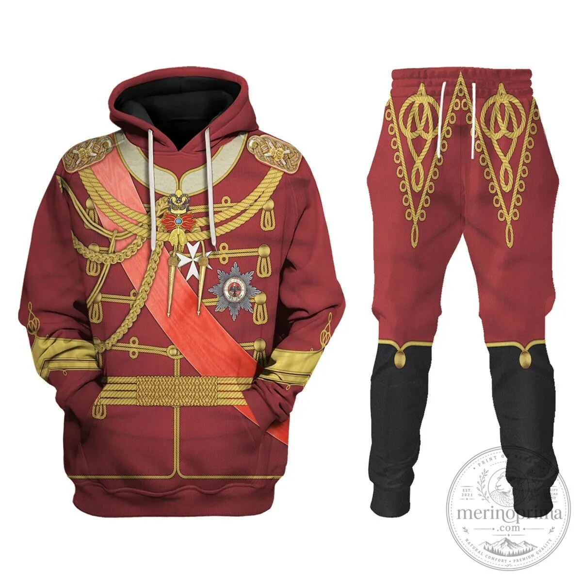 Historical Cosplay Set: Hoodie and Pants Inspired by Kaiser Wilhelm II's Imperial German Uniform 22 Historical Cosplay Set: Hoodie and Pants Inspired by Kaiser Wilhelm II