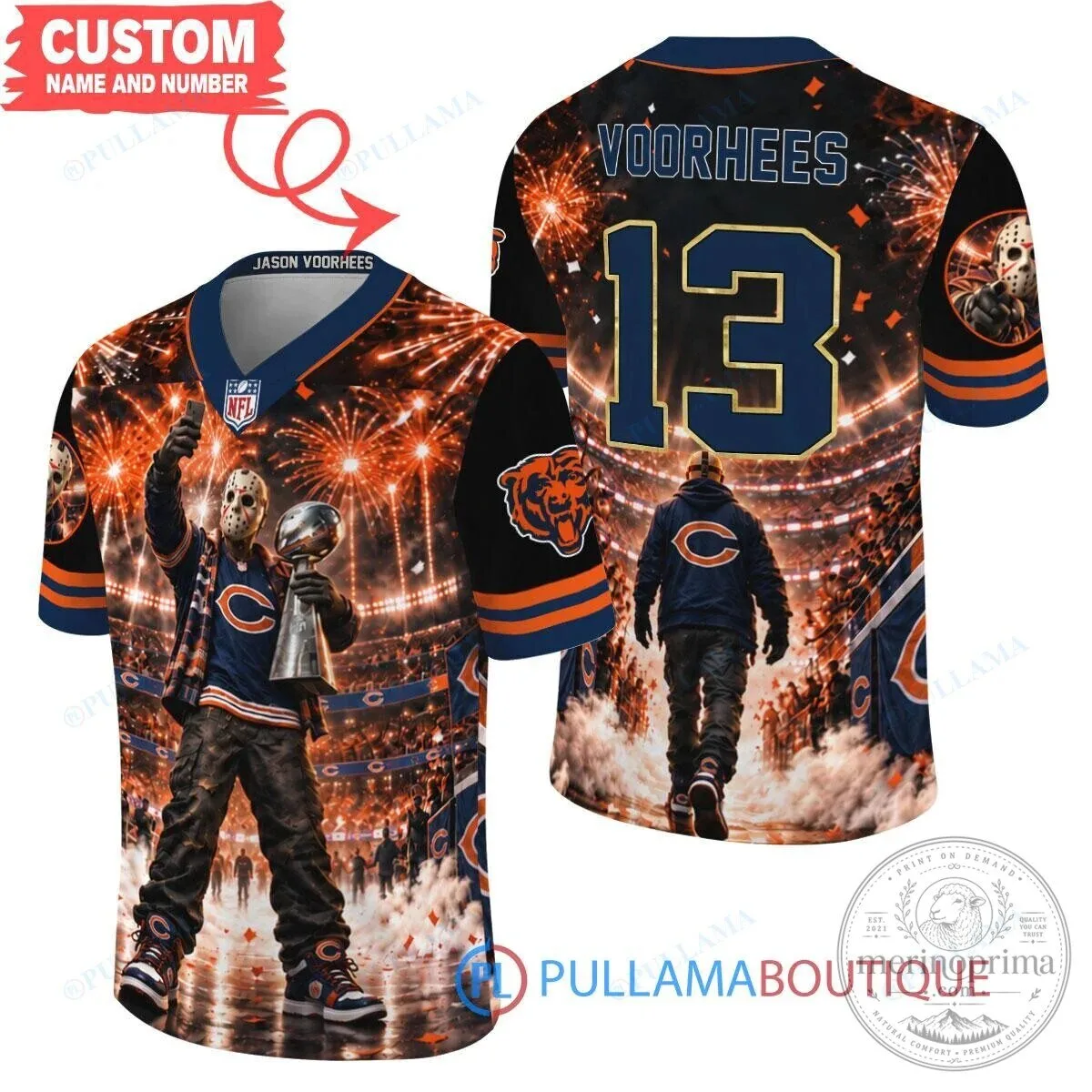 Chicago Bears Jason Voorhees Friday the 13th Custom Football Jersey 2 Chicago Bears Jason Voorhees Friday the 13th Custom Football Jersey