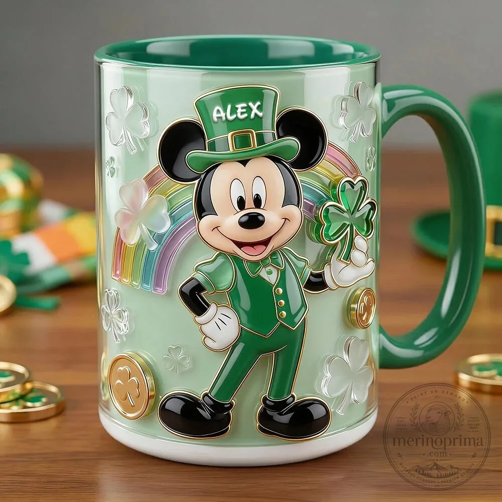Donald Duck Saint Patrick's Day Lucky Rainbow Clover Mug 12 Donald Duck Saint Patrick