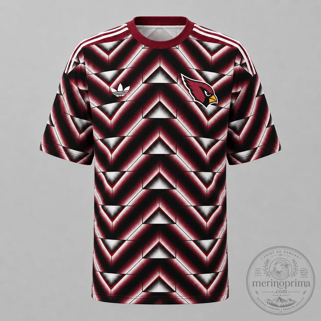 Arizona Cardinals Premium NFL Retro Geometric Graphic T-Shirt