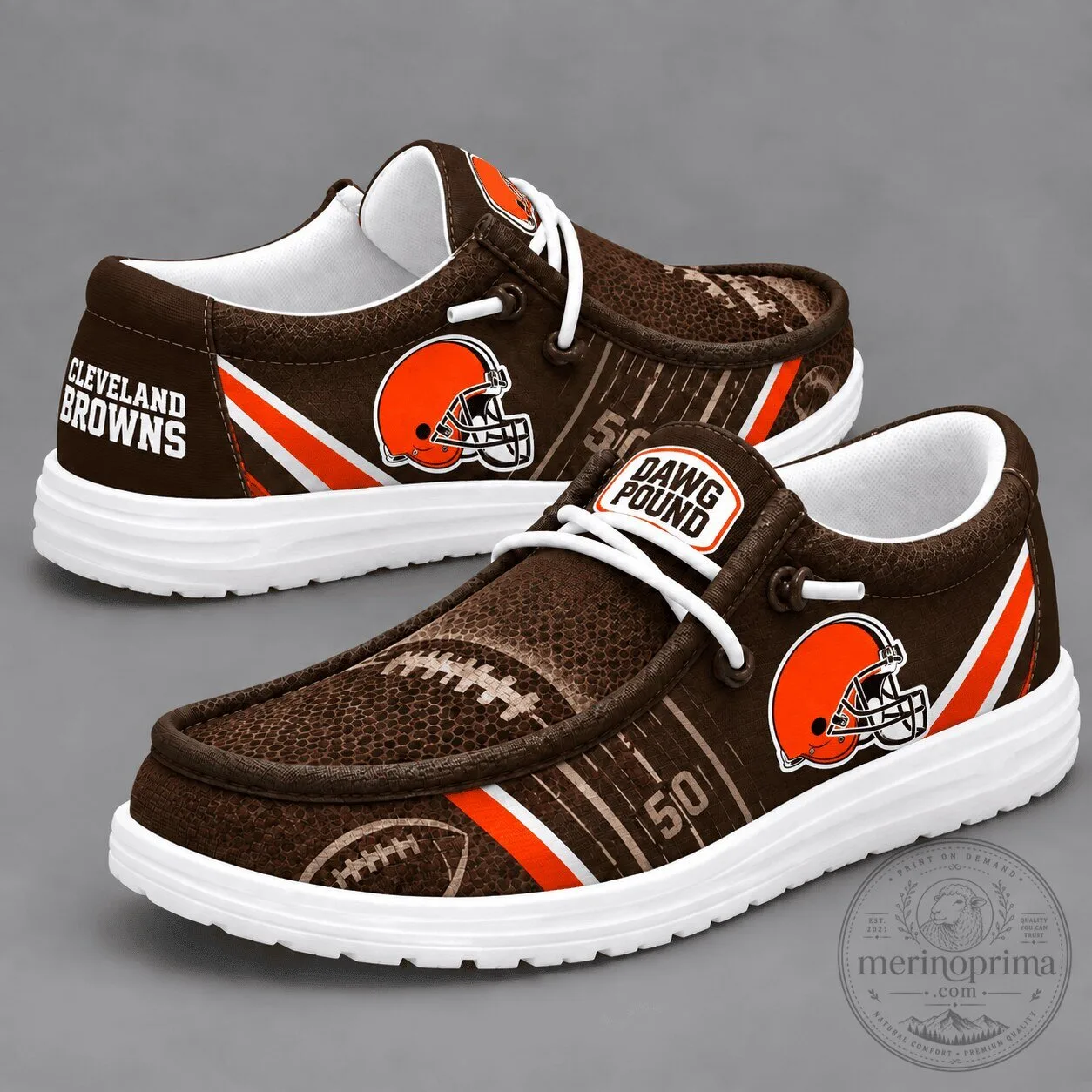 Dawg Pound Logo Loafers for Cleveland Browns Football Team Fans