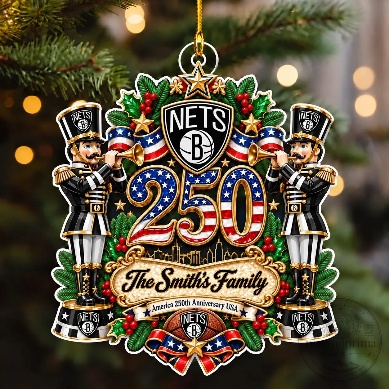 Brooklyn Nets Basketball Team Christmas Tree Ornament