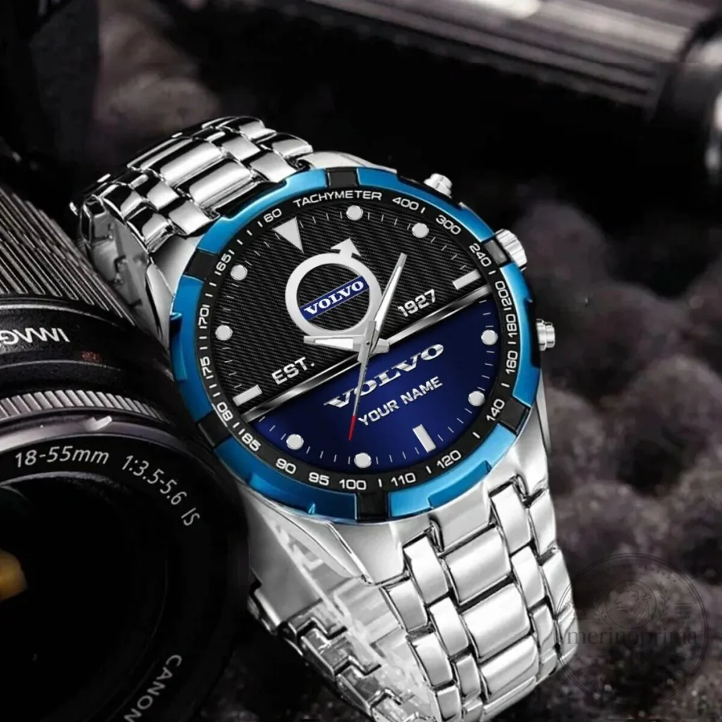 Volvo Personalized Stainless Steel Watch, Custom Engraved Wristwatch Gift Volvo Personalized Stainless Steel Watch, Custom Engraved Wristwatch Gift