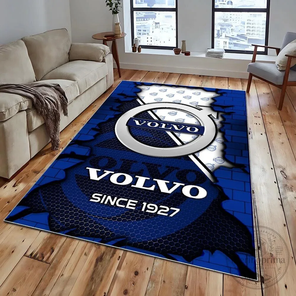 Volvo Since 1927 Blue Brick Wall Design Area Rug
