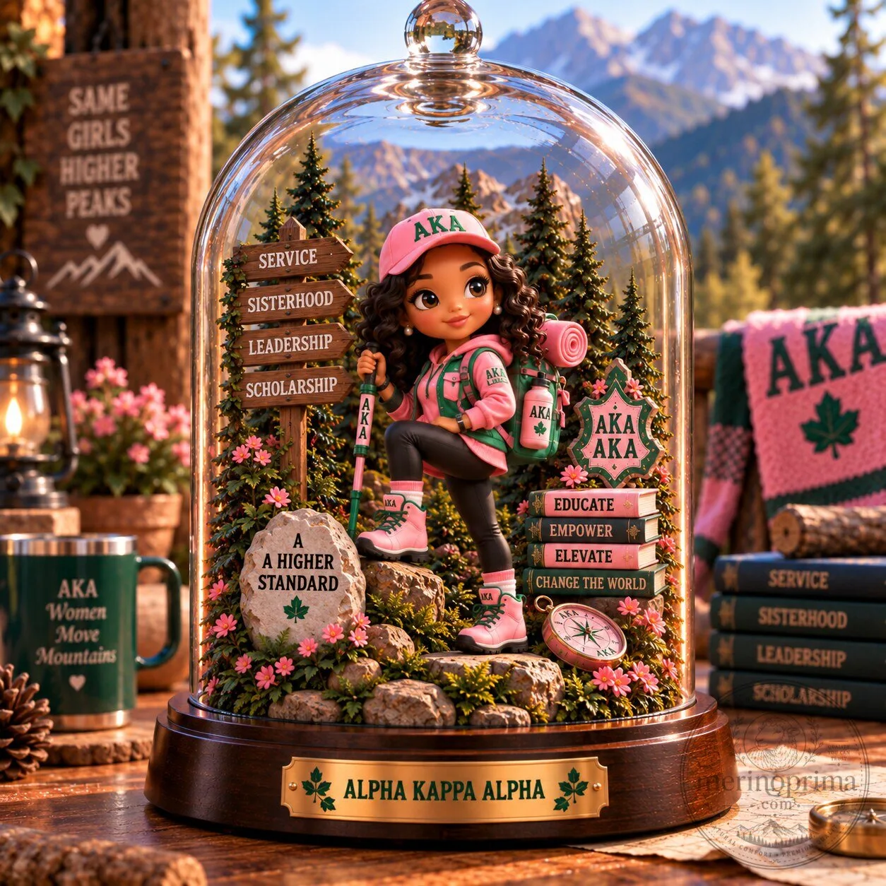 Alpha Kappa Alpha Sorority Incorporated Glass Dome Figurine