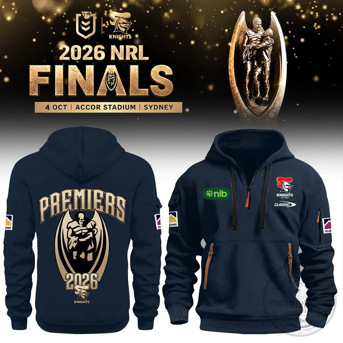 Newcastle Knights National Rugby League 2026 Premiers Champions Hoodie