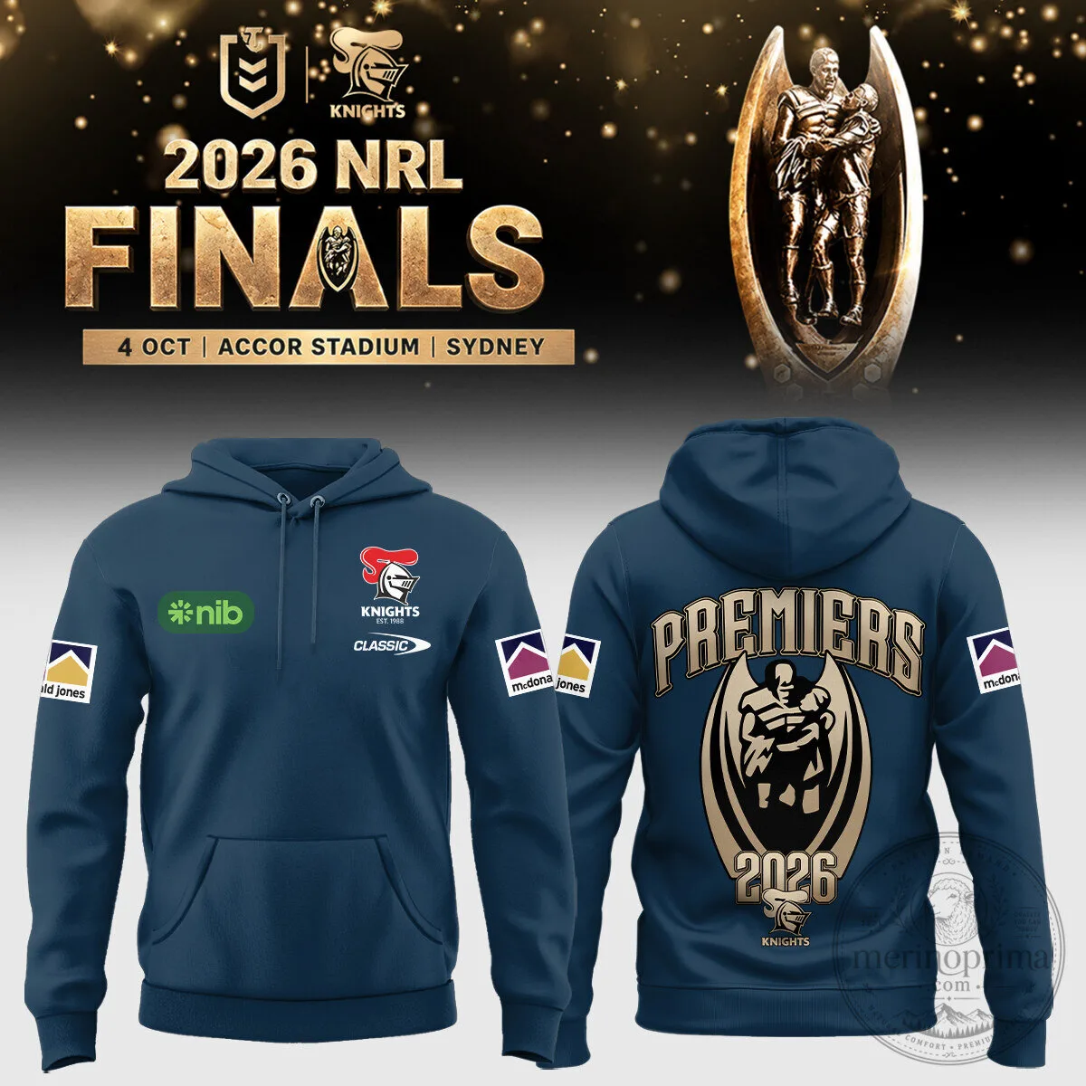 Newcastle Knights 2026 NRL Premiers Champions Hoodie