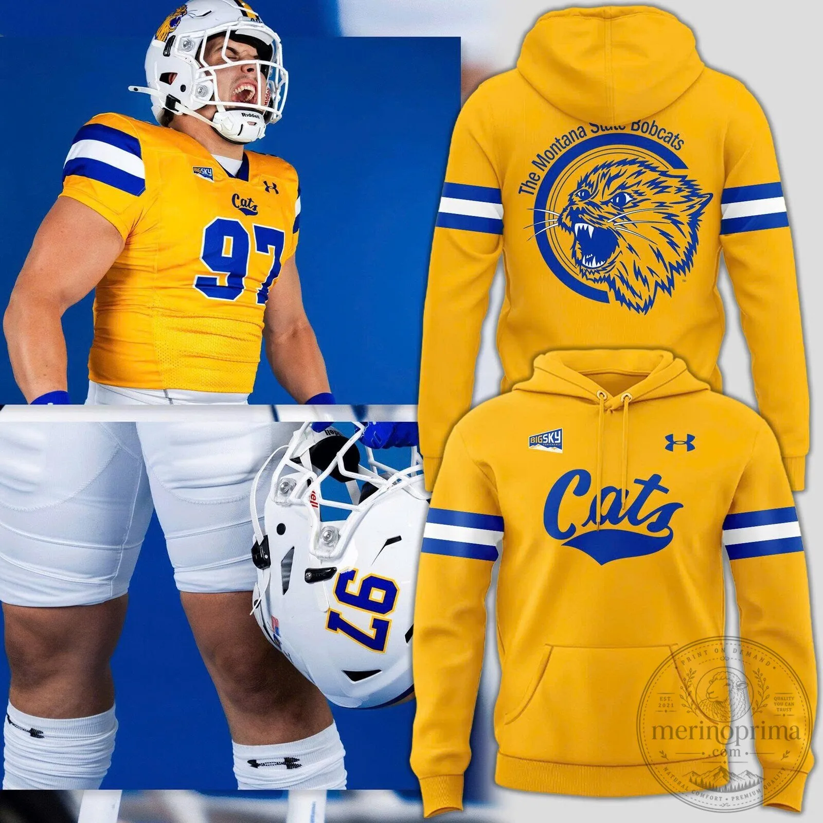 Montana State Football Gold Rush Bobcats Hoodie