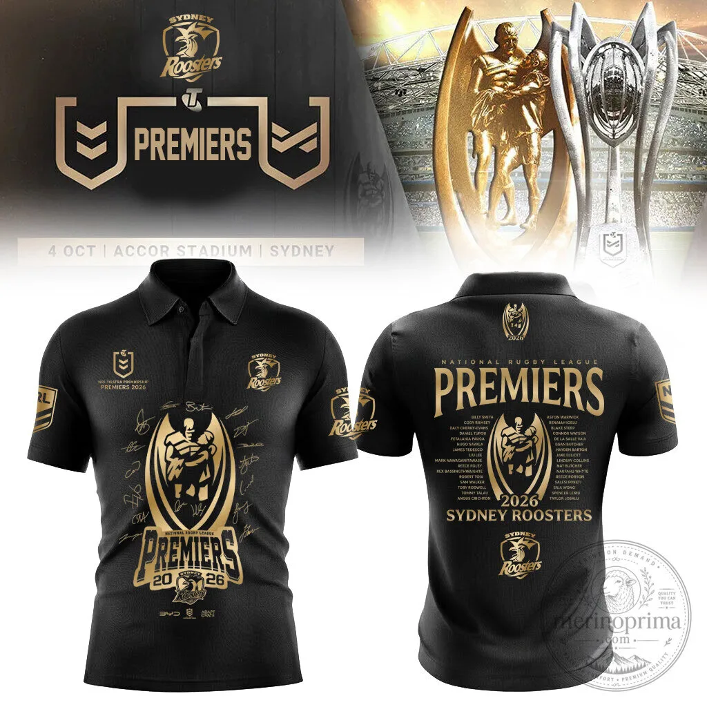 Sydney Roosters 2026 National Rugby League Premiers Commemorative Polo Shirt
