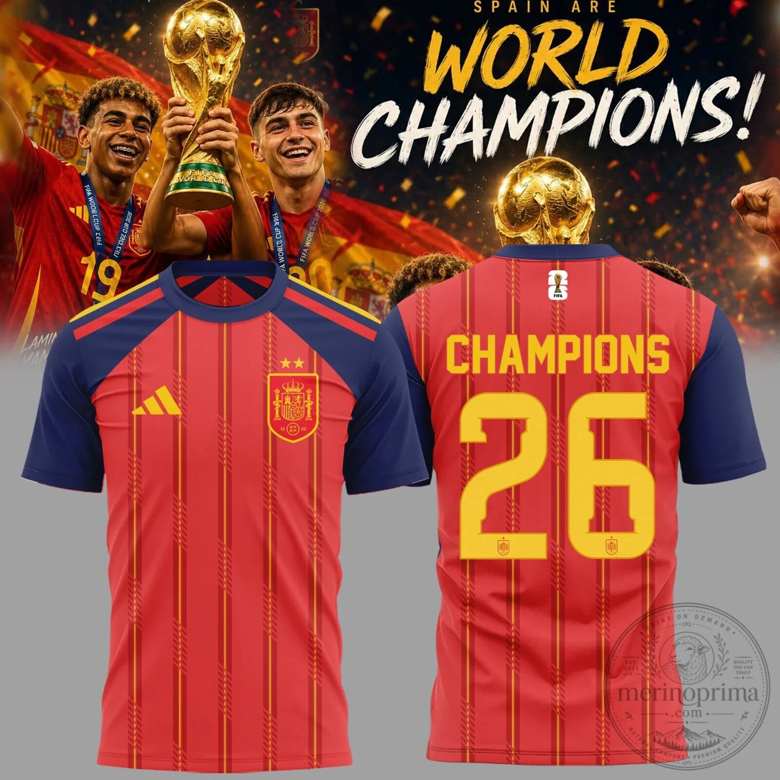2026 World Cup Champions Shirt of Spain National Football Team - Limited Edition 1 2026 World Cup Champions Shirt of Spain National Football Team - Limited Edition