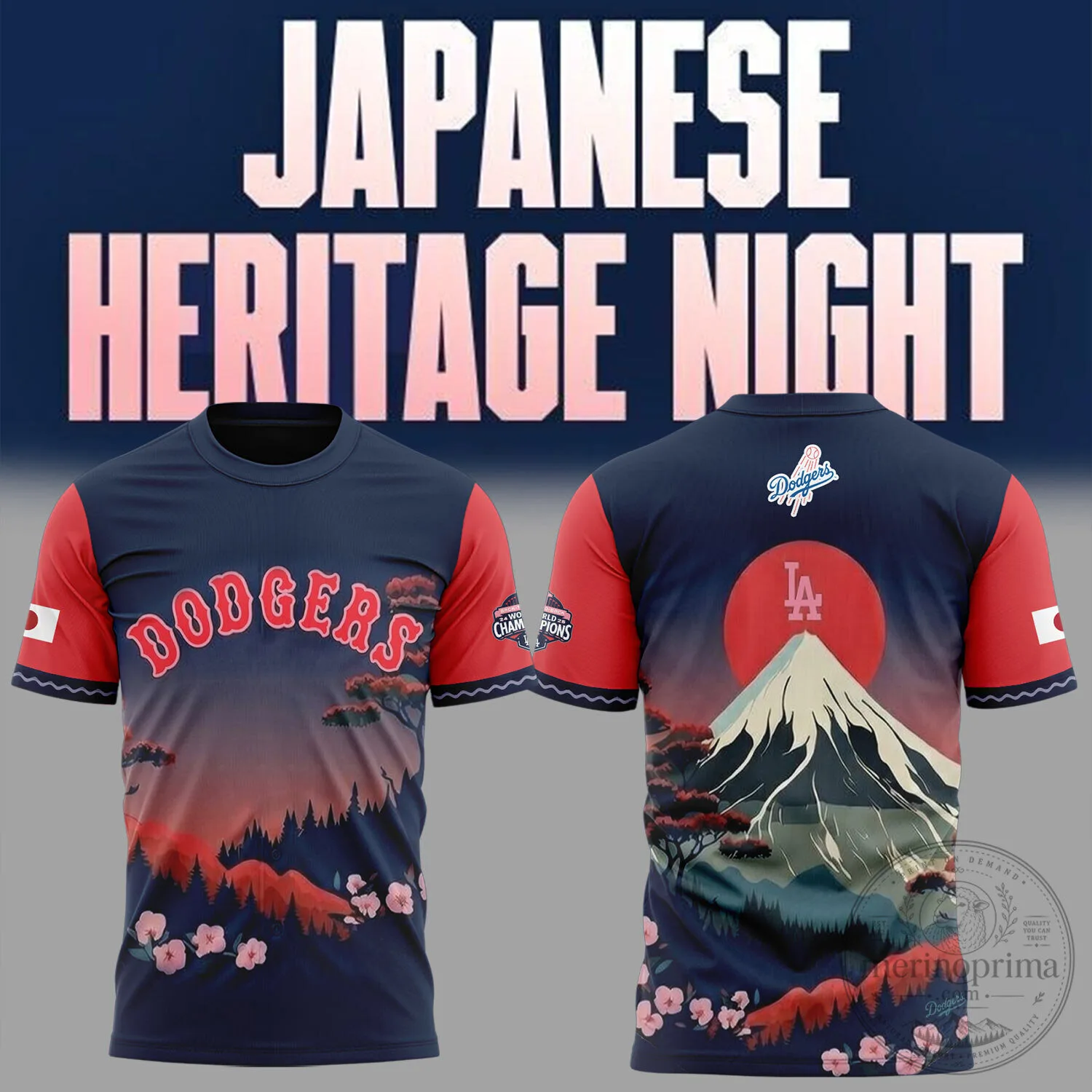 Dodgers Japanese Heritage Night Baseball Fan Apparel T-Shirt