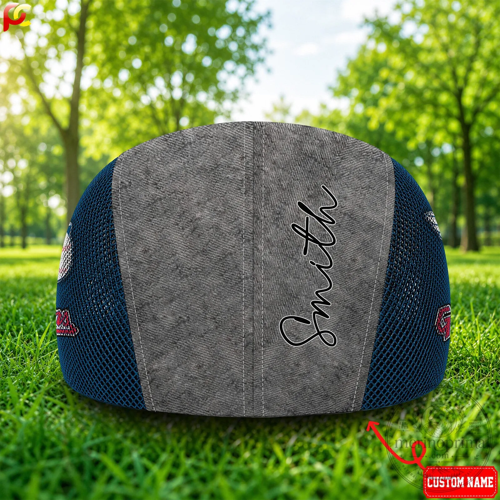 Cleveland Guardians Distressed Mesh Flat Cap Hat 11 Cleveland Guardians Distressed Mesh Flat Cap Hat